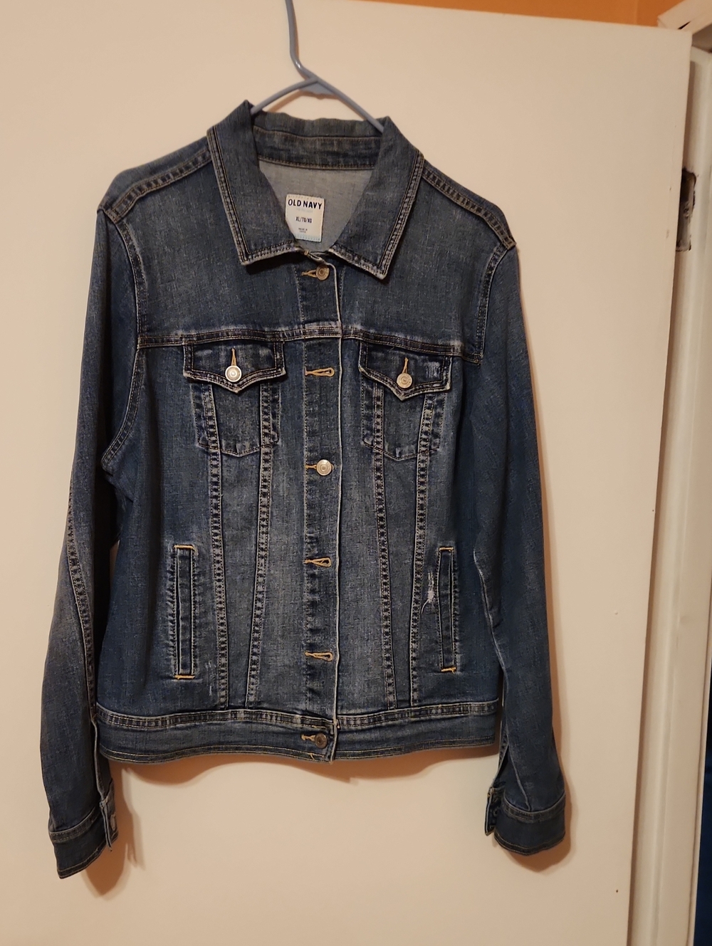 Old Navy Medium Blue Denim Jacket with Button Front